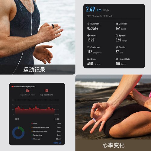 NFC门禁智能指环视频小说音乐翻页蓝牙戒指心率睡眠触控运动Ring - 图1