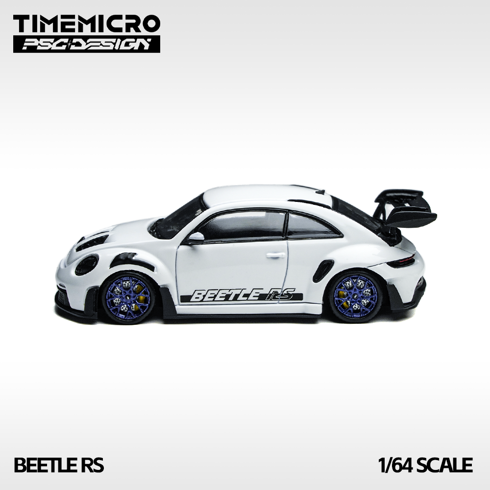 TimeMicro×PSC 1:64 甲壳虫RS 保时虫白色展会版合金车模摆件 - 图2