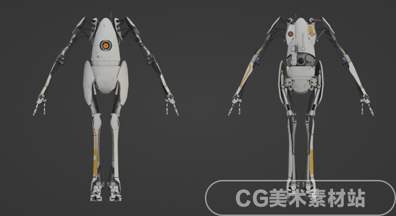 Blender模型portal2 游戏角色机器人3D模型素材 - 图0