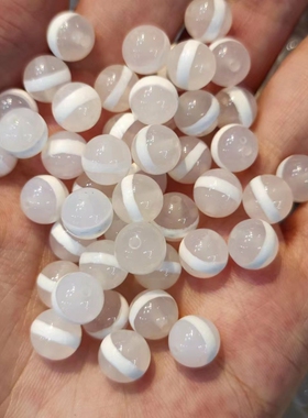 一线药师珠玛瑙圆珠文玩手串隔珠配珠散珠配珠白色10mm8mm