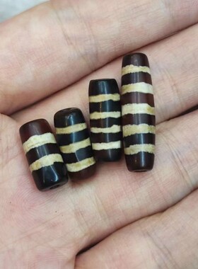 镶蚀老线珠古珠玛瑙镶蚀筒珠管珠勒子一二三四五线珠管珠diy配件