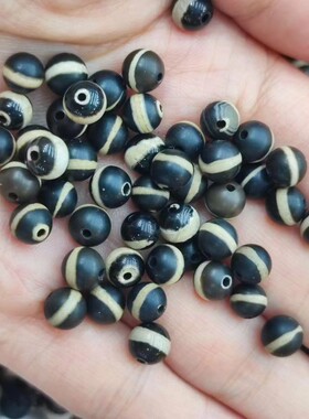 一线药师玛瑙天珠迷你小圆珠子黑白哑光配珠8mm