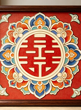 掐丝珐琅双喜婚庆diy材料包景泰
