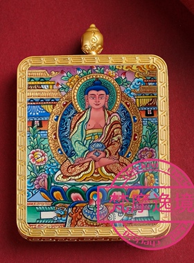 唐卡手绘DIY阿弥陀佛唐卡吊坠画芯涂色佛像白描唐卡白描F237