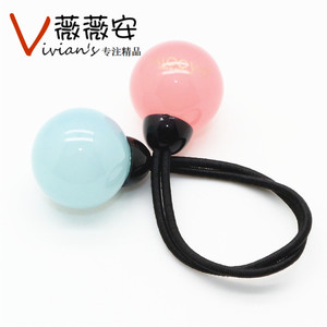 艾西亚Aiccyo正品 可爱糖果双球头绳发圈皮筋发饰发绳树脂