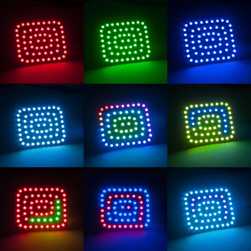 LED全彩方形圆形灯内置芯片WS2812B点控5050RGB灯珠62位矩形灯环 - 图2