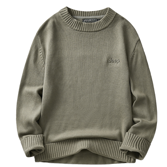 Jeep inner layer with pure cotton round neck casual sweater and sweater