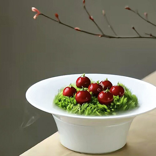 匠厨创意餐具拾久餐厅同款餐具海浪干冰盘意境菜冷菜创意干冰餐具 - 图0