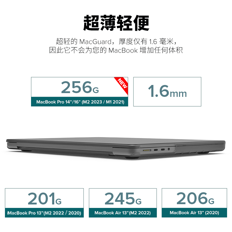 JCPal本扑苹果电脑保护套MacBookAir13寸适用苹果笔记本电脑MacBookPro16/14磨砂透明超薄2024款15.3寸保护壳-图2