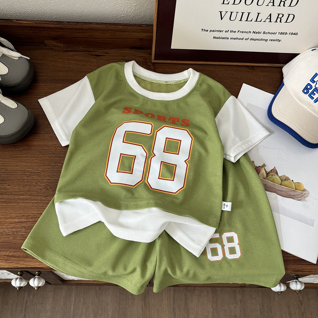 儿童夏季短袖短裤套装男童休闲T恤薄款运动服女宝宝宽松球衣速干,淘宝优惠券,粉丝福利购,淘宝优惠卷