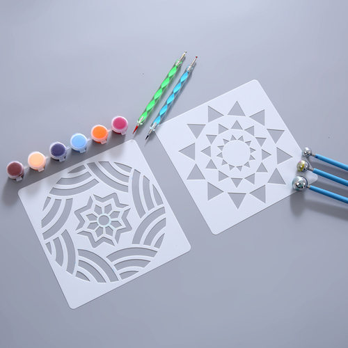 Mandala曼陀罗绘画模版辅助绘画模板diy墙绘家具装饰镂空绘画模板 - 图3