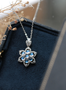 优选天然月光石纯银电镀白金镶嵌