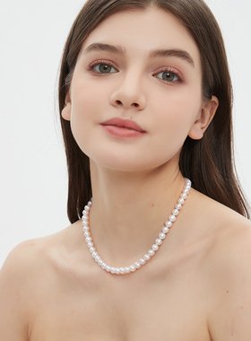 天然淡水项链淡水珍珠s925银扣