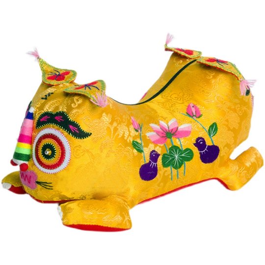 壹和织道丨纯手工民俗宝宝布艺老虎枕婴儿百天满月周岁老虎头玩偶