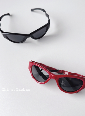 猫眼发箍高清偏光墨镜女红色ins高级感可折叠骑行太阳镜防紫外线