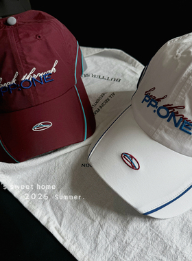 户外潮牌春夏季轻薄速干棒球帽男女同款运动跑步韩版拼色鸭舌帽子