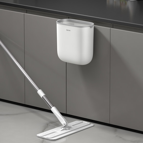 Wall-mounted gap-shaped large-capacity bend-free trash can