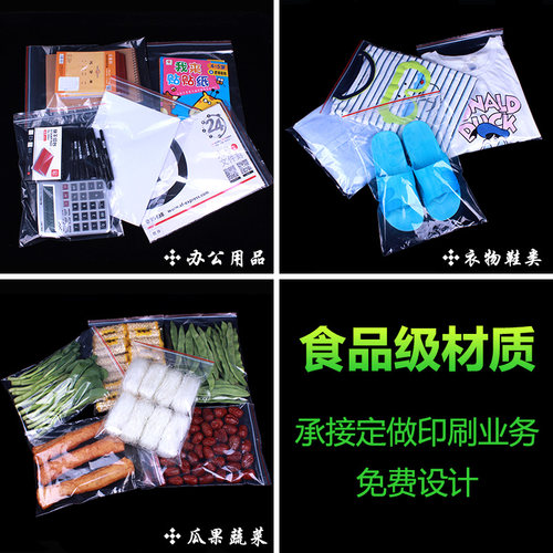 10号22×32透明自封袋中号拉链袋子装A4纸封口食品袋塑料包装袋大 - 图2