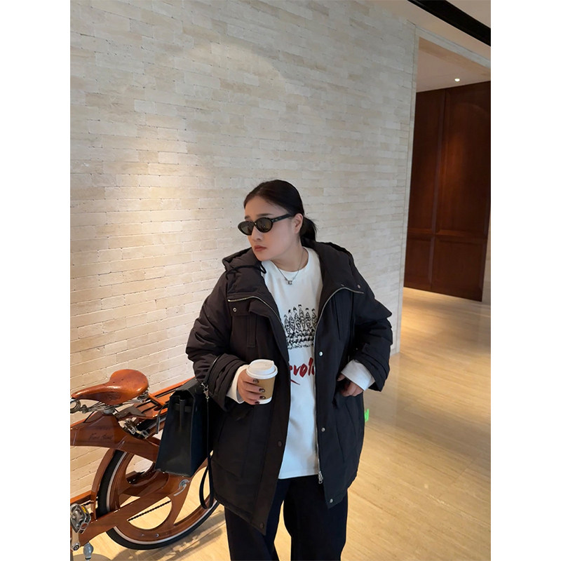 铅笔小鑫大码女装保暖加厚御寒大口袋连帽羽绒显瘦外套,淘宝优惠券,粉丝福利购,淘宝优惠卷