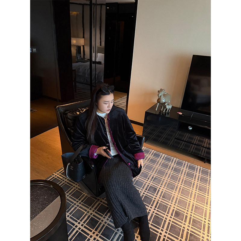 铅笔小鑫大码女装新中式国潮撞色纽扣夹棉双面穿棉服,淘宝优惠券,粉丝福利购,淘宝优惠卷