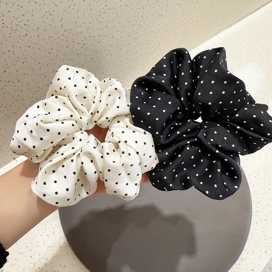 韩系波点发饰大肠发圈女2025年皱褶发圈头绳扎头发皮筋简约马尾,淘宝优惠券,粉丝福利购,淘宝优惠卷