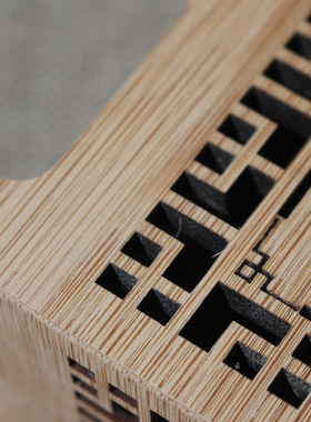 竹制工艺办公用复古风盒架笔筒