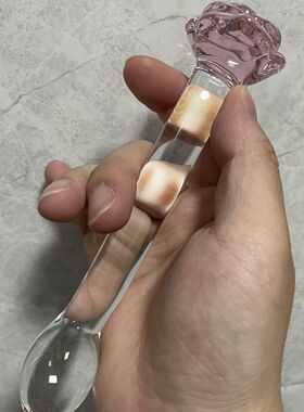 高硼硅实心玻璃摆件玫瑰花造型女孩子房间摆饰卧室透明光滑无毛刺