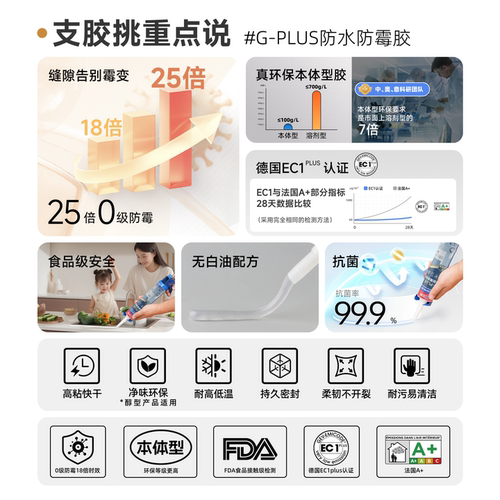 立邦玻璃胶防水防霉厨卫密封胶厨房灶台缝隙水槽马桶卫生间封边胶 - 图0