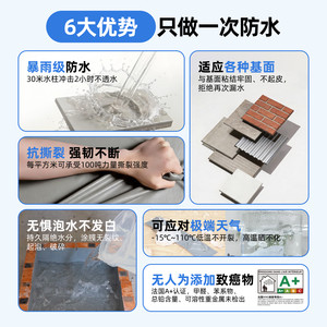 立邦屋顶防水胶补漏裂缝渗水防水涂料房顶楼顶漏水专用外墙堵漏王