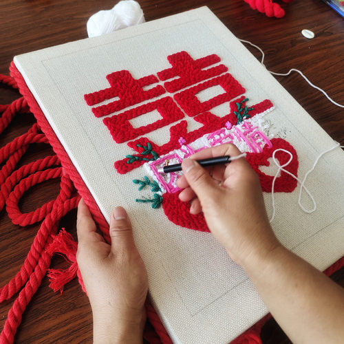 俄罗斯戳戳绣布框戳布木框戳戳乐手工diy毛线画戳针布料工具材料 - 图2