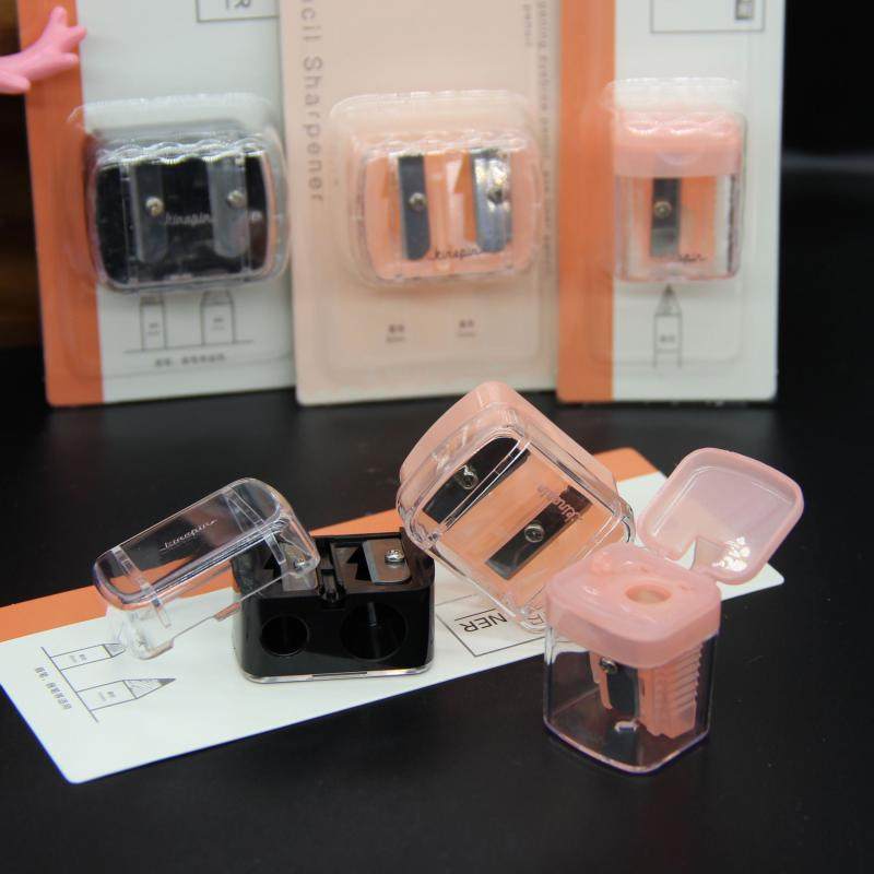 今之逸品双孔卷笔刀刨眉笔眼线笔唇膏笔口红转笔刀双孔削笔器带盖 - 图0