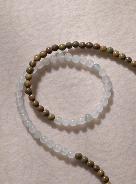 绿檀木和田玉手链木手串