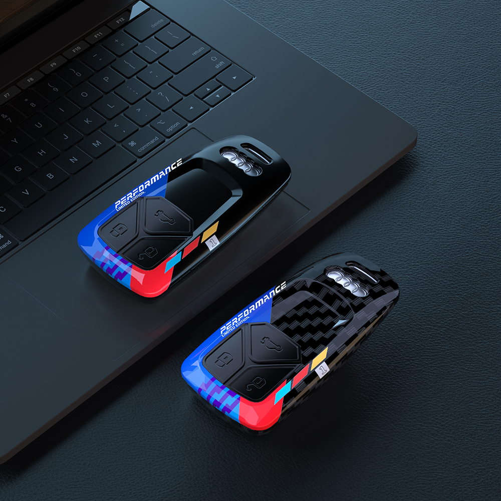 奥迪钥匙套男士专用2023/22款a6l/a4l/q5/a7/q7/q8/a3l钥匙包壳扣 - 图0