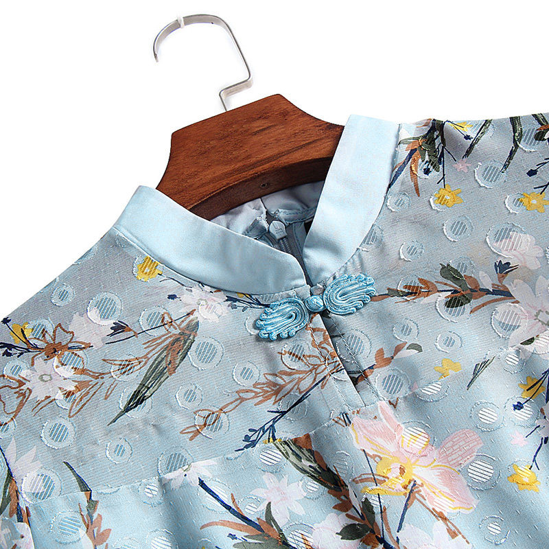 2020年新款夏天复古旗袍裙连衣裙 queennana连衣裙