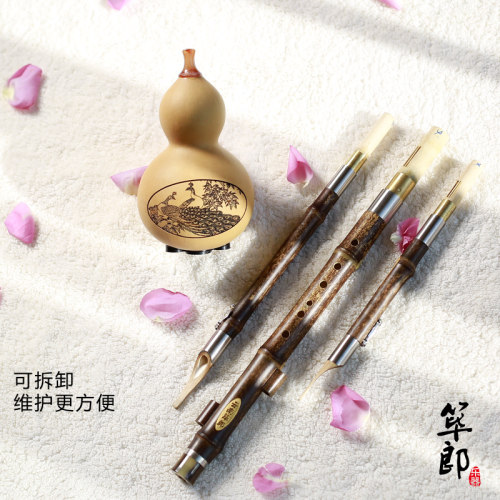 筚郎 演奏型紫竹葫芦丝乐器套装定制 C调 降B F G调 送专业套装盒 - 图2