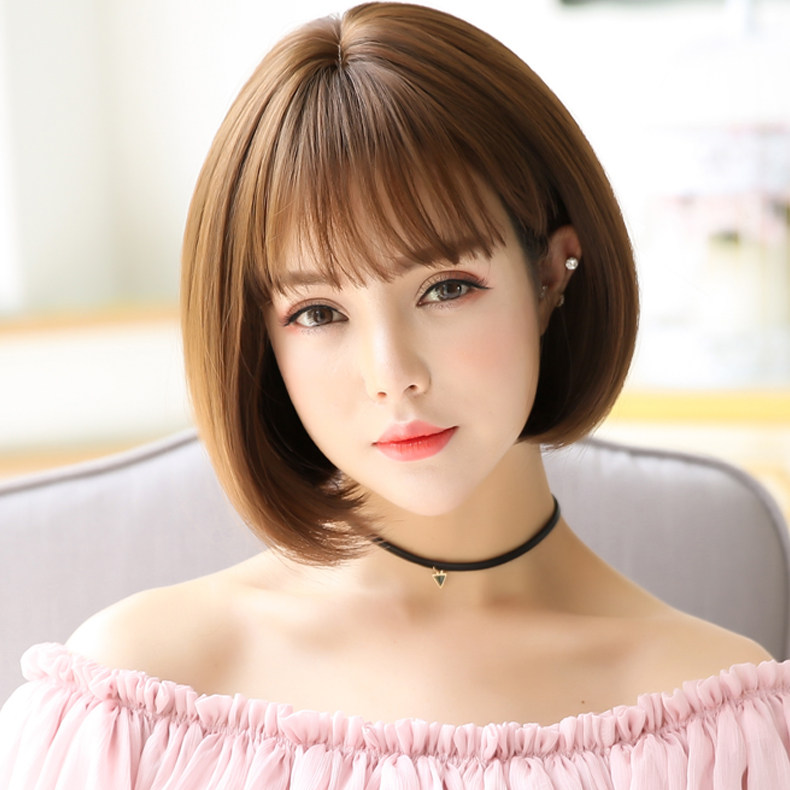 假发女 薄空气刘海波波头 假发女短发 韩国假发 短直发bobo头发型