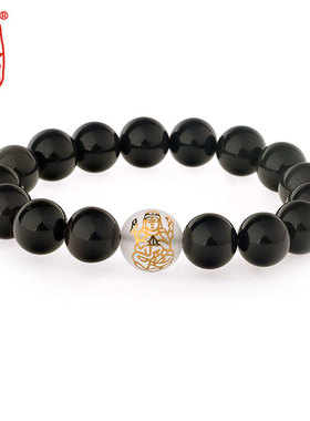 本命佛黑曜石千手观音男女款属鼠