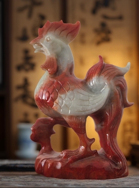 岫玉十二生肖摆件公鸡摆件牛摆件虎摆件兔摆件龙龙蛇马羊猴鸡狗猪