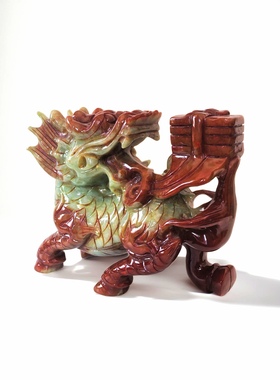 岫玉麒麟招财摆件玉石麒麟一对办公室客厅玄关书房乔迁送礼