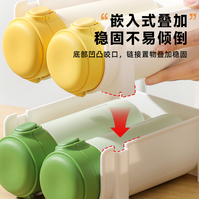 水杯收纳架客厅柜内放杯子保温杯茶杯置物架多层可叠加防尘杯架 - 图2