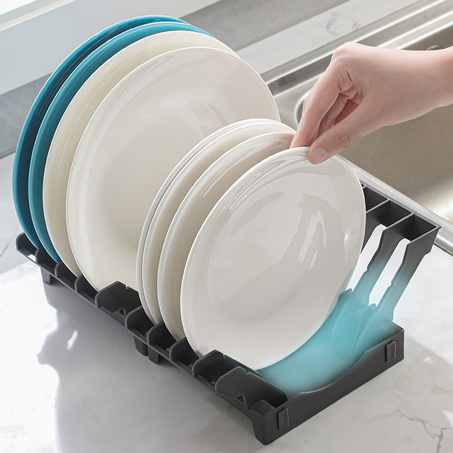 Dining plate storage rack cabinet countertop dish drain rack