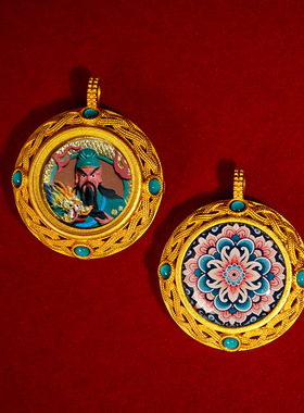 纯手绘擦擦唐卡吊坠迷你款不掉色
