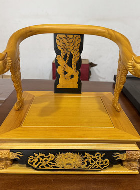 虎爷椅子虎头椅黑虎将军宝座文椅神像底座木雕工艺虎头神尊座椅