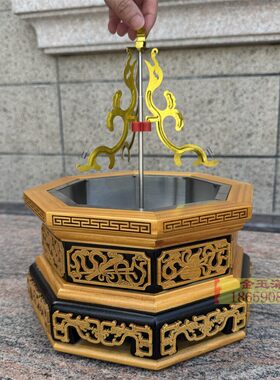 双色净香炉木雕盘香炉净香盘木质中式禅意塔香架环香架玄关摆件木