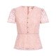 ເສື້ອຍືດຄໍ V-neck ສີບົວ lace top