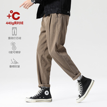 Cloth leggings 440g heavy light core suede winter plus suede thickened casual long pants mens loose broadleg pants