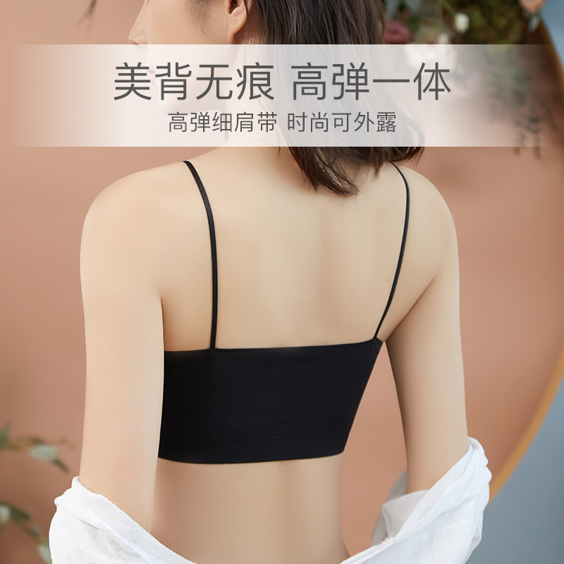 美背内衣女小胸聚拢防走光无痕无钢圈夏季薄款冰丝抹胸裹胸文胸罩-图2