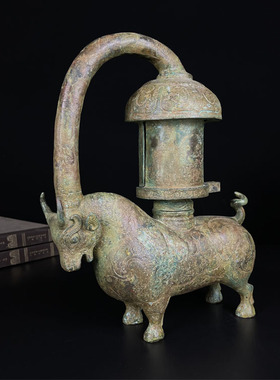 青铜器仿古摆件铜牛灯汉代灯具