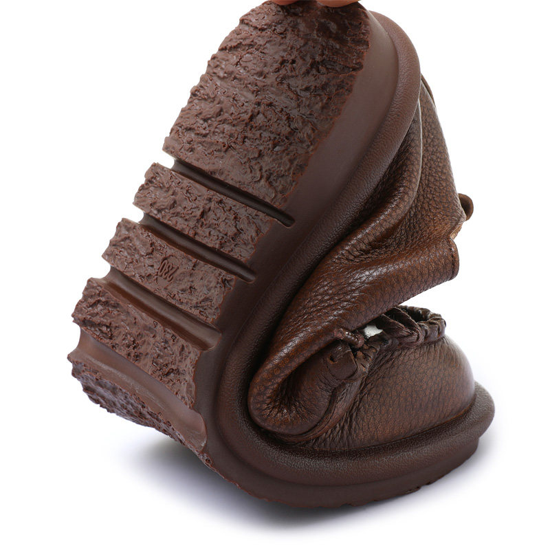 舒适圆头平底单鞋女真皮2025新款春秋女鞋复古大码休闲鞋子软皮鞋,淘宝优惠券,粉丝福利购,淘宝优惠卷