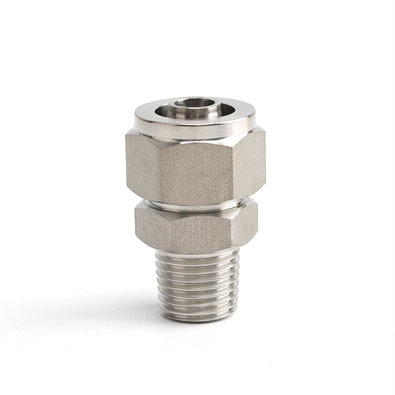 不锈钢快拧PC8-02接头气动锁母接头螺纹直通PL弯头4/6/8/10/12/16 - 图3